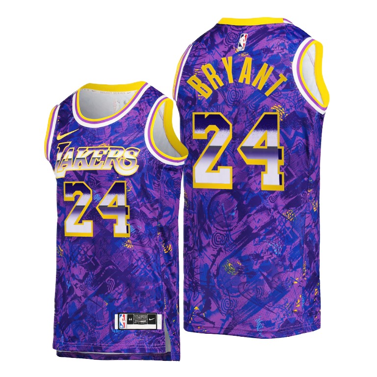 Men's Los Angeles Lakers Kobe Bryant #24 NBA Select Series Camo Purple Basketball Jersey DAG5183DG